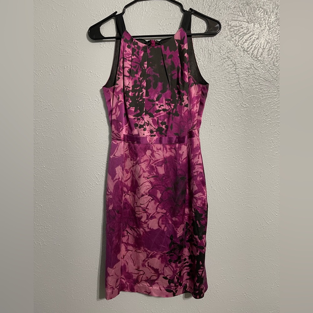 Elie Tahari Pink Floral Midi Dress
